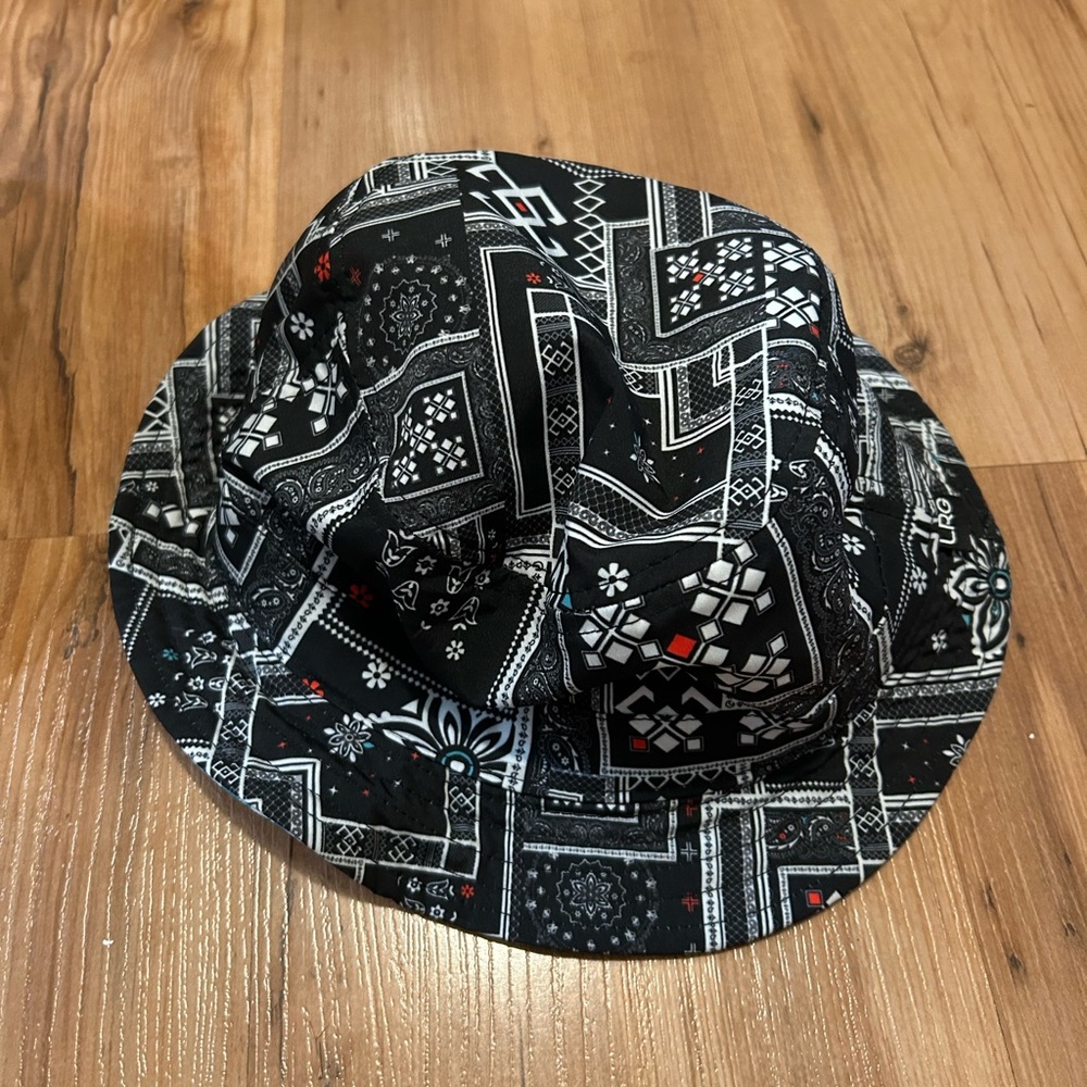 LRG Black and White Bucket Patterned Hat (reversible) 90s Festival
